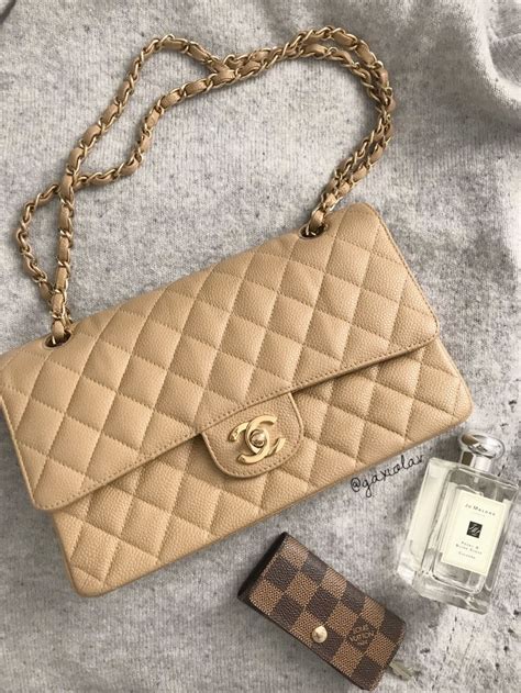 chanel flap bag tan|Chanel full flap bag.